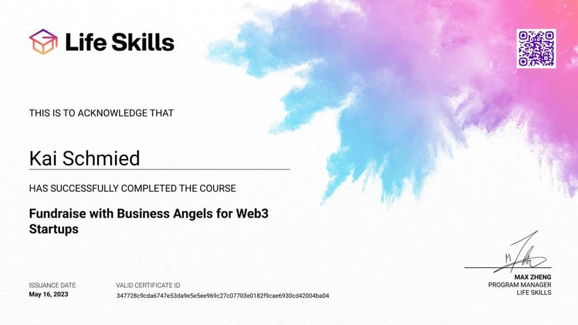 Life Skills - Fundraise with Business Angels for Web3 Startups - Kai Schmied